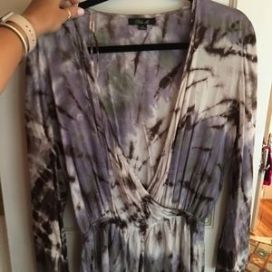 Tie dye romper low cut